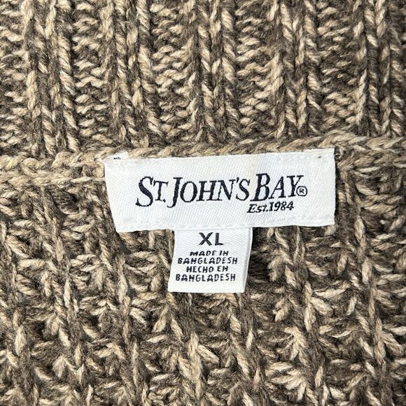 St. John's Bay Women's Knit Sweater Size XL Chunky Zip Front Long Sleeves Brown - Picture 12 of 13
